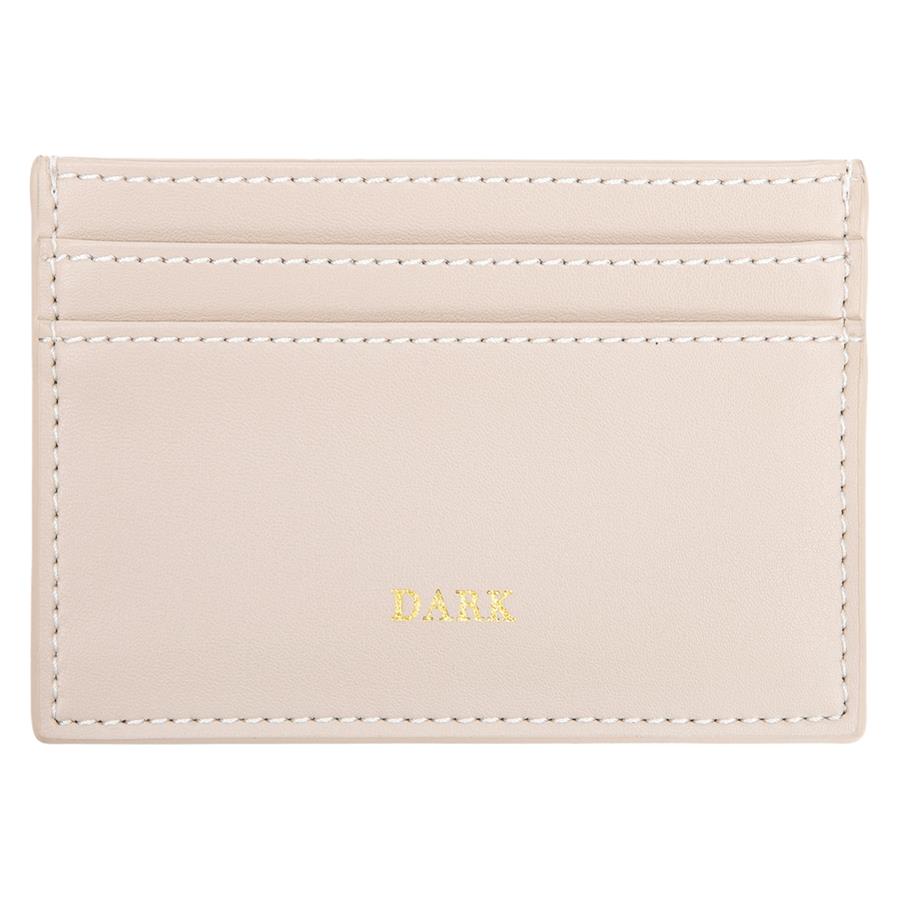 DARK Leather Card Holder Nappa Sand