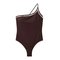 MANGO Asymmetric Button Swimsuit - DARK BROWN - S – kuva 1
