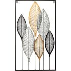 Metallinen seinäkoriste Atmosphera Leaves, 65x37 cm
