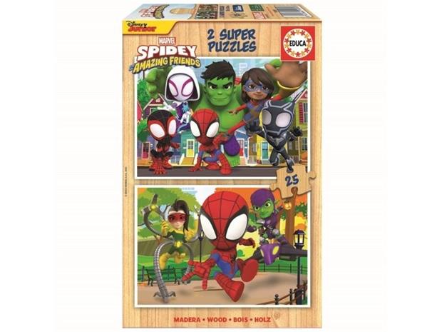 Educa 2x25 Spidey & His Amazing Friends Palapeli, Monivärinen