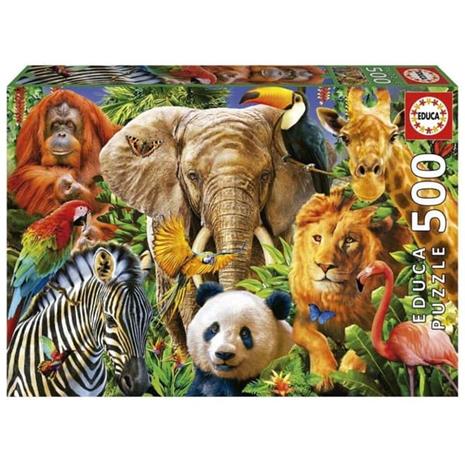 Educa Puzzle Educa 500 Wild Animal Collage