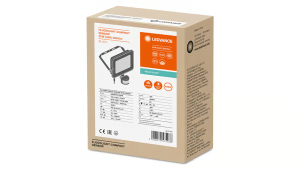 LEDVANCE floodlight compact value sensor 2000lm 20w 840 ip65