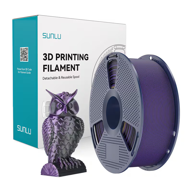 Sunlu PLA+ Silk kaksivärinen filamentti (musta ja violetti)
