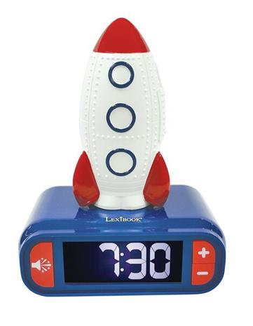 Rocket Night Light Alarm Clock med ljudeffekter