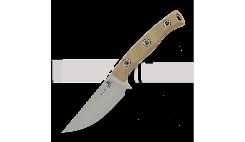 Microtech Akris Stonewashed veitsi, Dark Earth G-10, kydex sheath – kuva 1/1