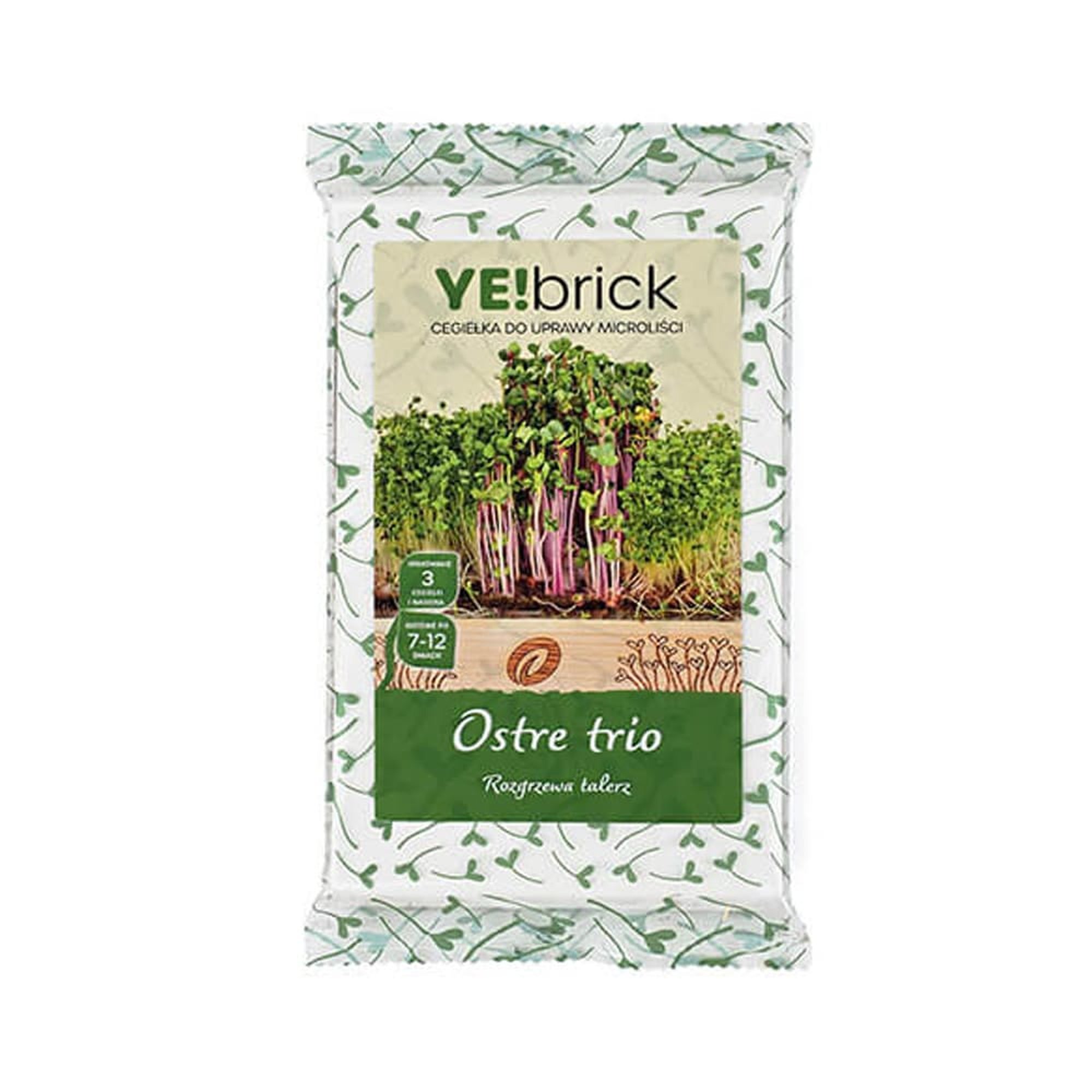 YE!brick mikrovihreä siemenmatto Ostre trio / parsakaali retiisi rucola mikrovihreä