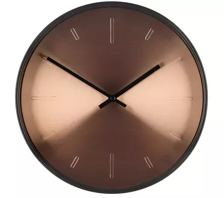 Analoginen seinäkello 30 cm - kupari/svart