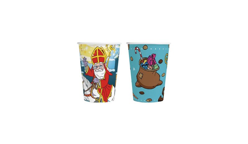 Globos Sinterklaas Paper Cups 210ml - 8 pcs. – kuva 1/1