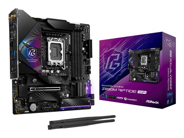 ASRock Z890M RIPTIDE WIFI Emolevy - Intel Z890 - Intel LGA1851 socket - DDR5 RAM - Micro-ATX