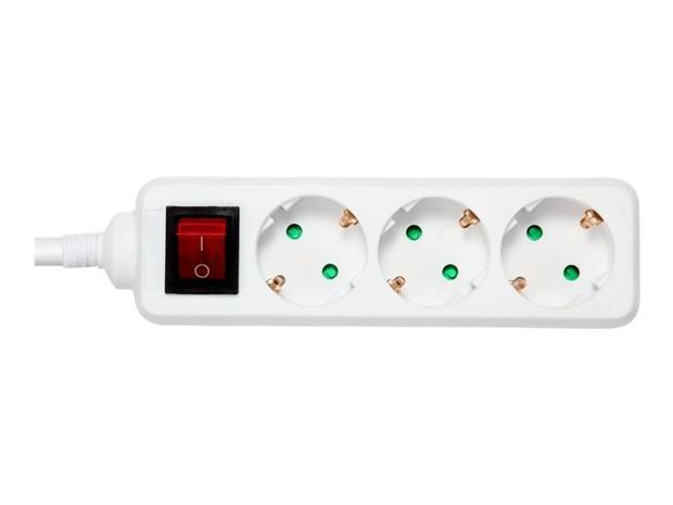 Aurdel power strip - child protected earthed with power switch - 3680 Watt