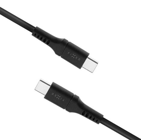 FIXED LIQUID Silikonikaapeli 60W USB-C/C 2m Musta