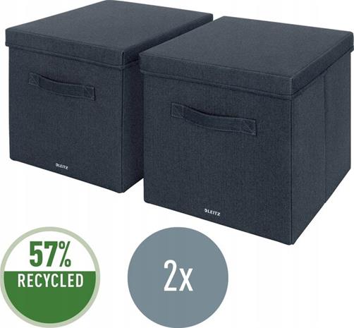 Leitz - Fabric Storage Box 2 Pieces - Grey