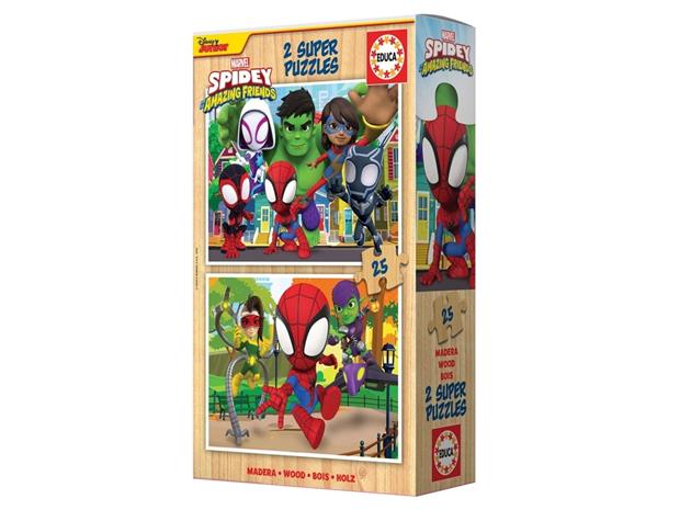 Educa 2x25 Spidey & His Amazing Friends Palapeli, Monivärinen