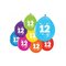 Globos Balloons 2-sided Printed Number 12 8 pcs. – kuva 1