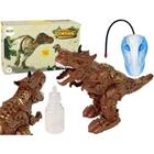Punainen, kauko-ohjattava dinosauruksen lelu lapsille.