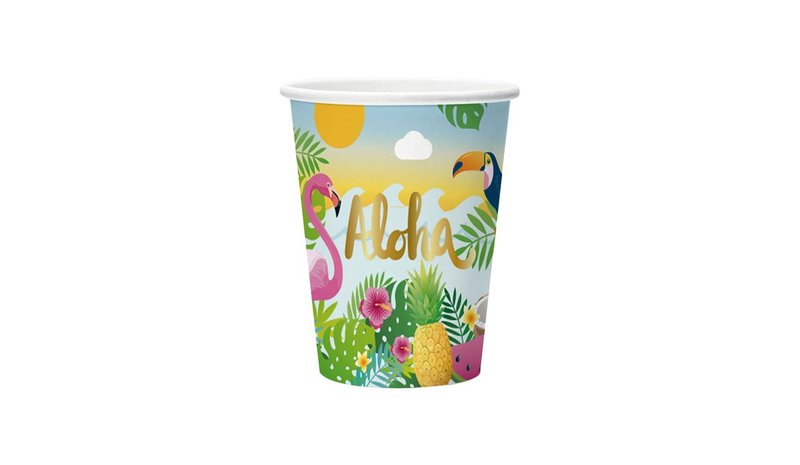 Globos Aloha Paper Cups 210ml - 8 pcs. – kuva 1/1