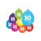 Globos Balloons 2-sided Printed Number 10 8 pcs. – kuva 1