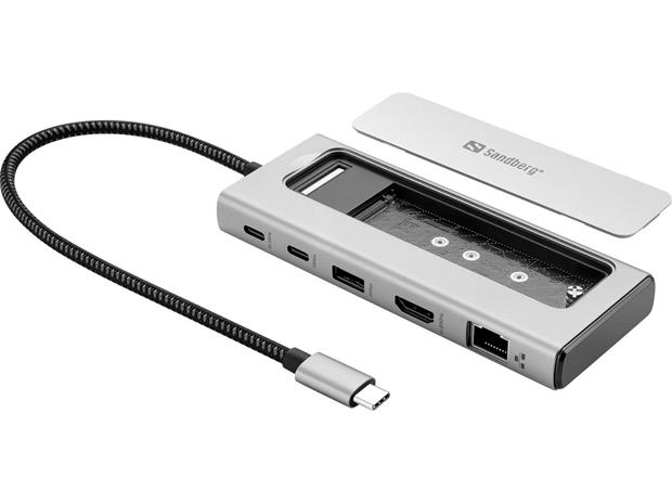 Sandberg USB-C 6in1 Travel Dock SSD Case