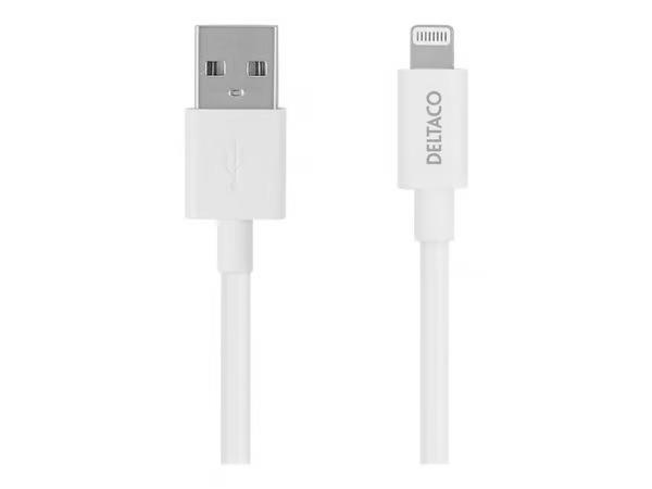 Deltaco IPLH-402 USB-A - Lightning, kaapeli 2m