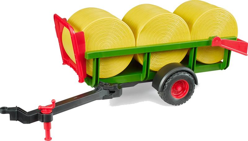 Bruder Self loading bale trailer with 3 round hay bales