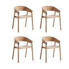 Muuto Cover Armchair nojatuoli, Tammi, 4-pakkaus