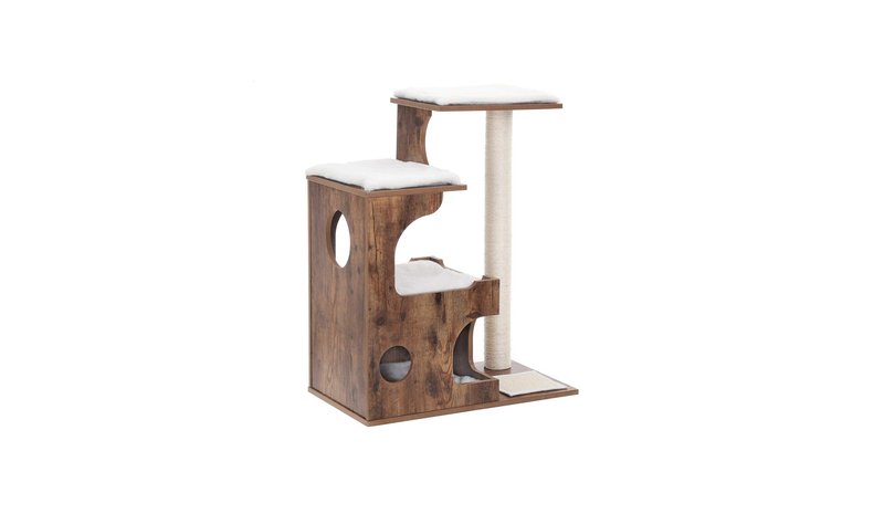 FEANDREA kissan raapimispuu, 86 cm, rustiikinruskea/valkoinen, PCT70HW – kuva 1/1