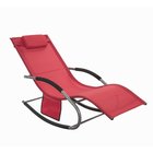 SoBuy Ulkokäyttöinen aurinkotuoli 63x150x87cm – Ergonominen punainen puutarhatuoli OGS28-R