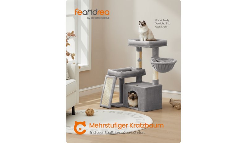 FEANDREA kissan raapimispuu, kyyhkynharmaa, PCT013GD01 – kuva 1/1