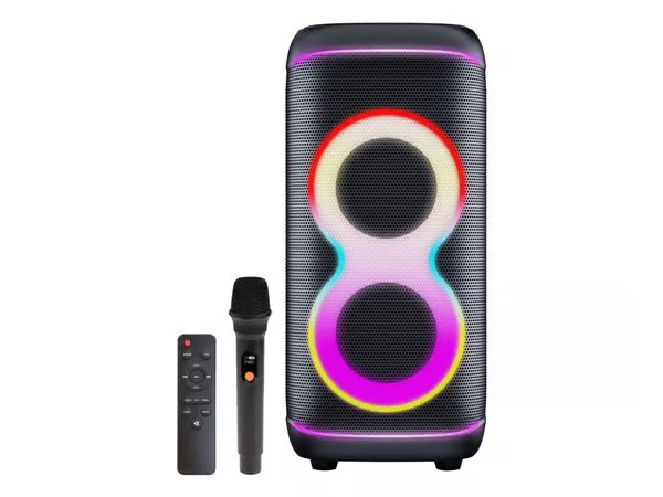 DENVER BPS-370 - Bluetooth Party Speaker with light function & 2 x 6.5" woofers - Black