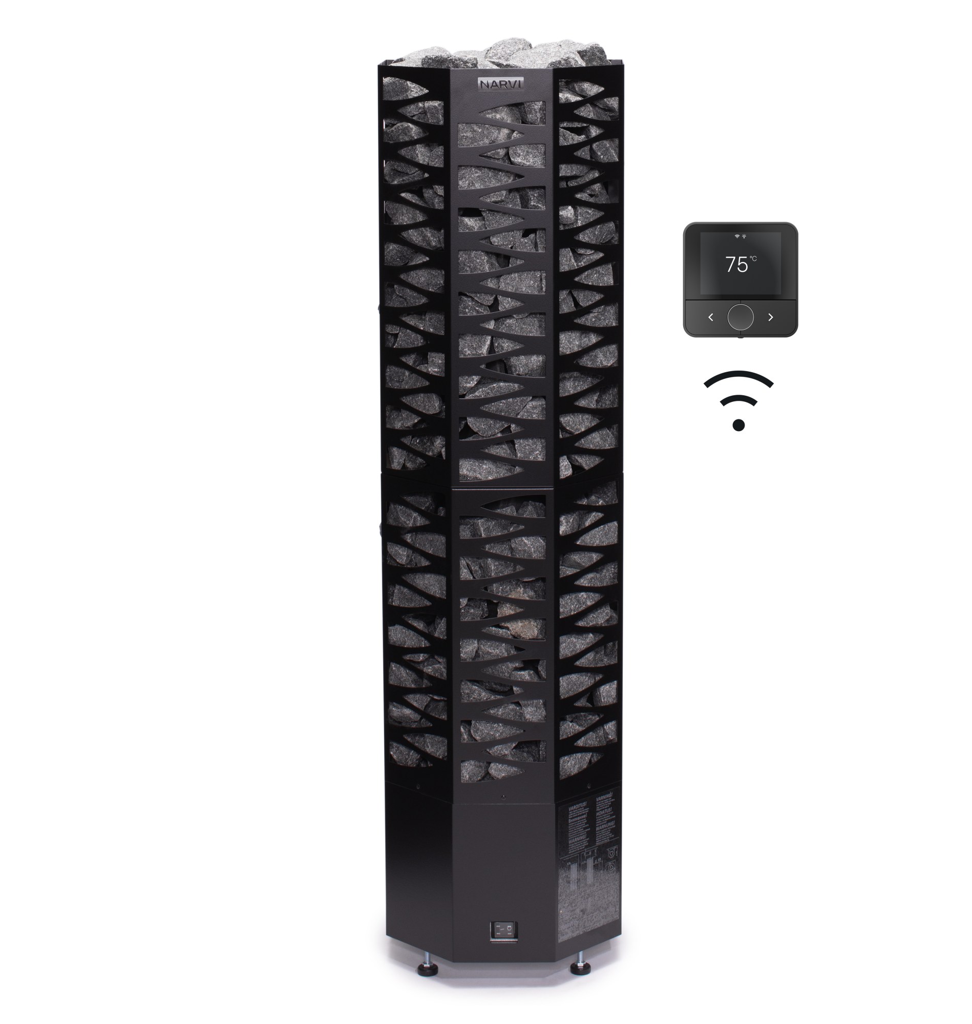 Narvi Smooth Wifi 10,5 kW musta sähkökiuas