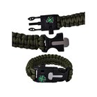 SURVIVAL BRANCHLET 5in1 PARACORD KOMPASSI vihreä