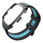 MIJOBS Fitbit Versa twill-tekstuurikellonauha - Musta / Vauvasininen