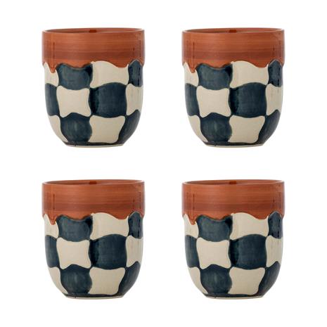 Bloomingville Check muki 4-pack Sininen