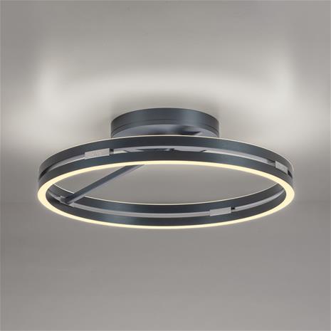 PURE LED-kattovalaisin Loop, harmaa, metalli, Ø 60 cm, CCT