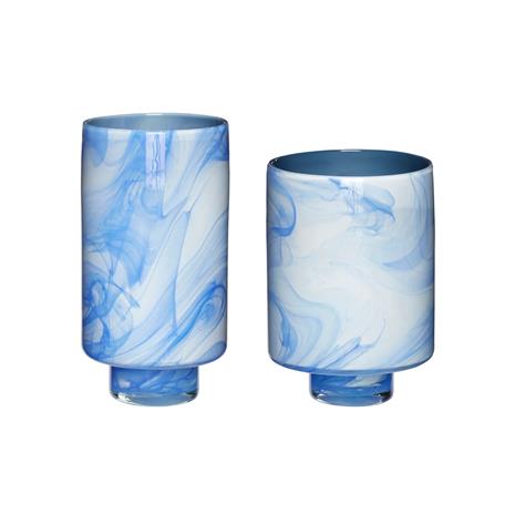 Hübsch - Cloud Vases 2 pcs. Blue/White Hübsch