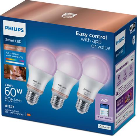 Philips Bulb 60 W A60 E27 x3