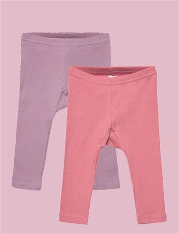 Pippi Leggingsit 2-pack, Dusty Rose, 80 – kuva 2/3