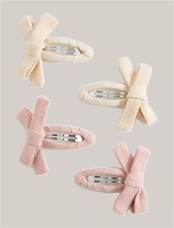 Mango Pack Of 4 Bow Clips - Pink - ONE SIZE