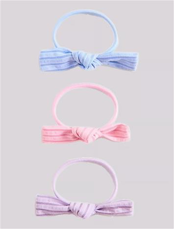 Mango Bow Hair Ties 3 Pack - Blue - ONE SIZE
