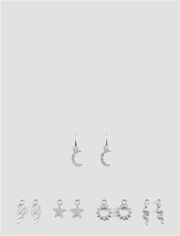 Mango Multi-Charms Earrings - Silver - ONE SIZE