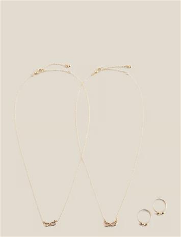 Mango Infinity Ring And Collar Set - Gold - ONE SIZE