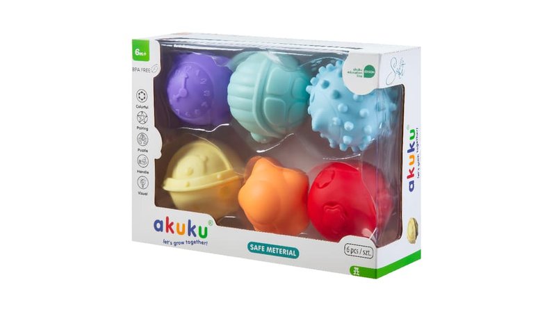 Akuku Soft sensory balls (6 pcs) – kuva 2/2