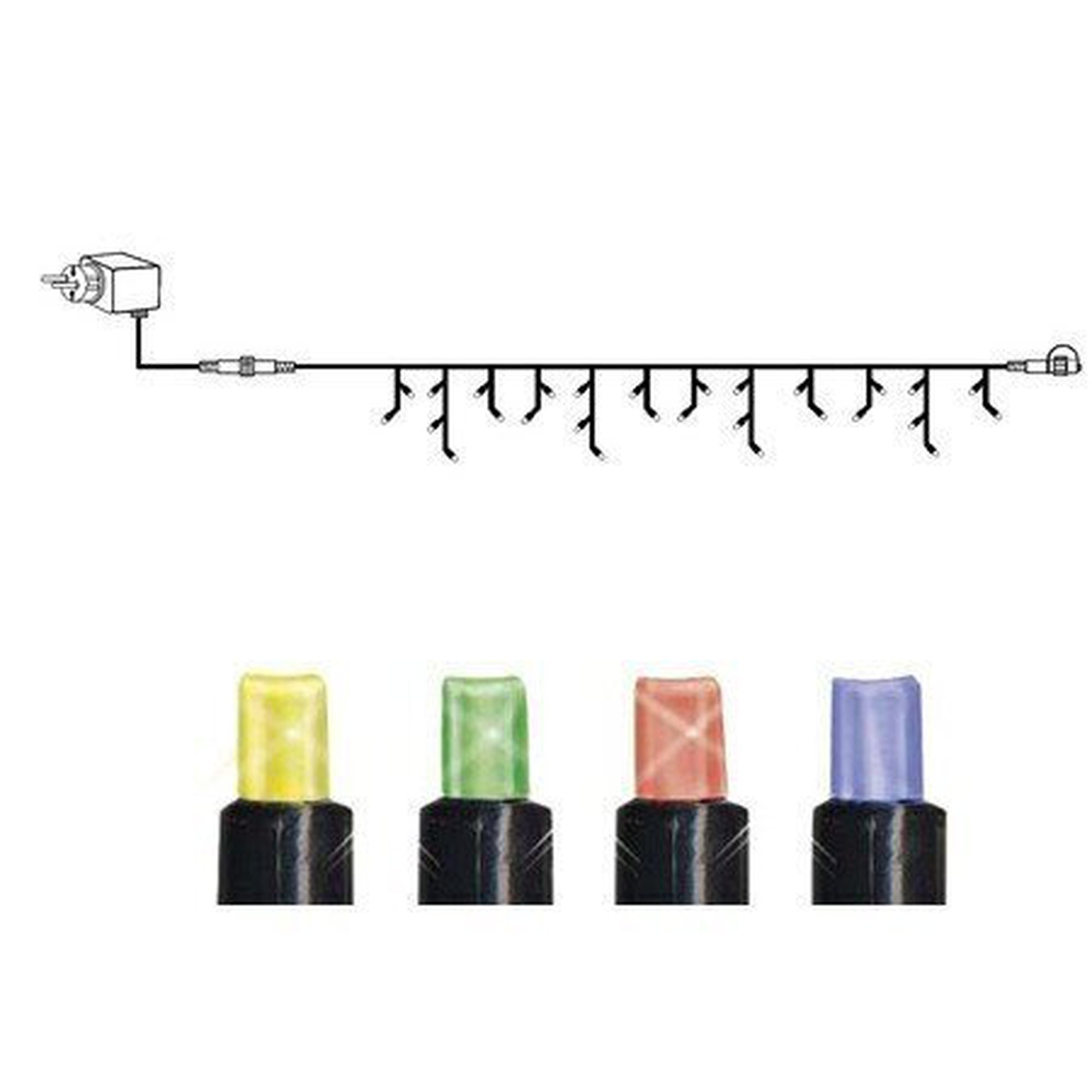 Jääpuikkoketju System24 START, 49 LED, lämmin valkoinen, 3*0,4m, jatkettava 230V-24V DC IP44