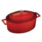 LAVA Folk Valurautainen hautomo Ovaali, emaloitu punainen, 4,67L, Ø 29cm