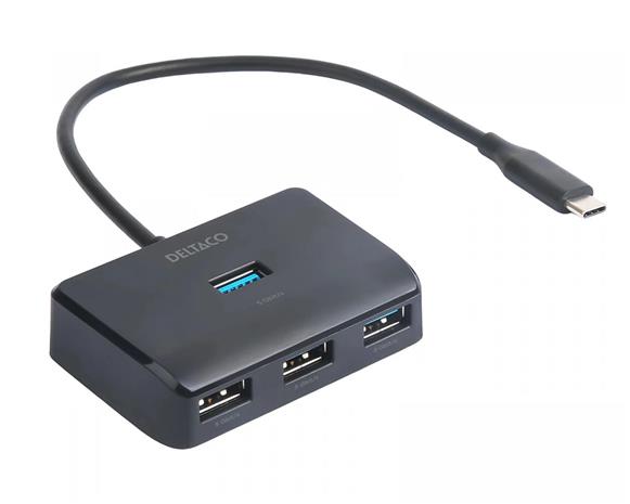 USB-C hub, 5 Gbps, 4x USB-A, black – kuva 4/4