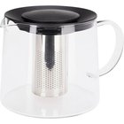 Teekannu Excellent Houseware borosilikaattilasia 1,5 l, ruostumattomasta teräksestä valmistetulla kannella