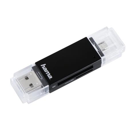 Hama 00181056 Basic USB 2.0 OTG SD/microSD-kortinlukija – kuva 3/4