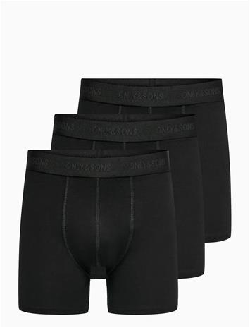 ONLY and SONS - ONSFITZ SOLID BOXER 3PACK NOOS - Bokserit - Miehet - Musta