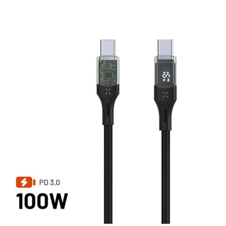 FIXED LED Charging Display USB-C/C 100W cable 2m - Black – kuva 6/7