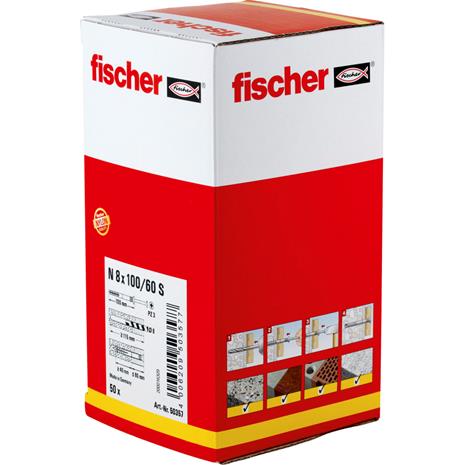 Nailonitappi ruuvilla Fischer Hammerfix; 8x100/60 mm; 50 kpl. – kuva 2/2